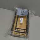 Dicunoy 2 Pack Rustic Metal Wire Storage Baskets, Narrow Storage Bin for Bathroom Counter, Farmhouse Organizing Container Caddy with Hooks for Toilet Paper, Pantry, RV, Office, Kitchen