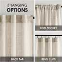 MIULEE Cream Linen Curtains 90 Inch Long 2 Panels for Bedroom Living Room, Soft Linen Textured Window Drapes Semi Sheer Light Filtering Back Tab Rod Pocket Farmhouse Modern Burlap Look Decor