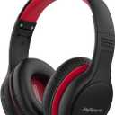 Kids Bluetooth Headphones, 60 Hours Playtime, Bluetooth 5.4 Kids Headphones Wireless, Type-C Fast Charging, 85/94dB Volume Limited, Foldable Toddler Wireless Headsets with Mic-Black Red