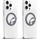 [2 Pack] PROfezzion Metal Ring Holder for Mag Safe, Magnetic Phone Grip Stand with Double-Sided Magnet for iPhone 16 15 14 13 12 Pro Max Plus & Mag Safe Case-Purple