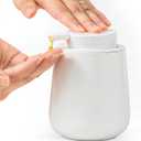 Soap Dispenser, Ceramic Foaming Soap Dispenser with Easy-to-Press Pump for Bathroom (White Liquid Dispenser)