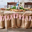 2 x 2 Pack Pink Bow Coquette Decor Garland Banner - 16 Prestrung Satin Pink Bows Garland for Bridal Shower Decorations,Bachelorette Party, Birthday Party, Wedding Wall & Holiday Decor Home Aesthetic