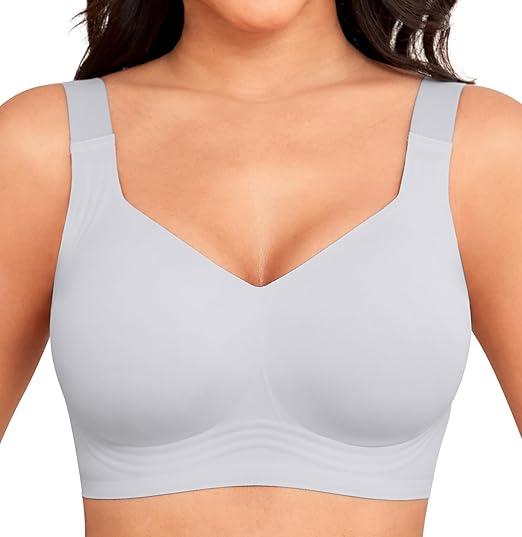 Xcutting Women Wirefree Bras for Women Full Coverage No Underwire Everyday Bras Comfortable Wireless Padded Bras, L