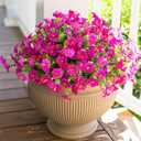 HyeFlora Artificial Flowers for Outdoors Fake Plants Outside Decoration, 12 Bundles Faux Fuchsia Morning Glory UV Resistant Look Real Silk Flowers for Outside Planter Front Door Porch Patio Yard Urn