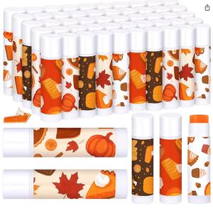 25 Pcs Thanksgiving Pumpkin Pie Scented Lip Balms Bulk Thanksgiving Party Favors Fall Party Gifts Autumn Lip Balms Fall Goodie Bag Basket Stuffers Favors for Women Employee (Vintage)