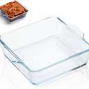 Small Casserole Dish, 5 Inch Glass Square Baking Dish Individual Portion Baking Pan for Oven Microwave Air Fryer Square Egg, Clear Prep Bowls with Handle