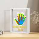 Family Handprint Kit - Baby Hand and Footprint Kit, Adoption Gifts, Family Gifts for New Parents, Christmas, New Mom, DIY Craft Keepsake Wooden Frame, 5 Non-Toxic Paints (White)