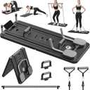 JANUA Pilates Board - Pilates Reformer Set, Multi-Purpose Foldable Pilates Reformer Board for Home, 5 in 1 Pilates Sliding Board (Purple)