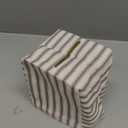 Tissue Box Cover, Fabric Tissue Box Holder Square, Stylish Toilet Paper Storage, Modern Bathroom Counter Organizer Decorations Accessories,Ticking Stripe 5''x5''x5'' (Pastel Grey)