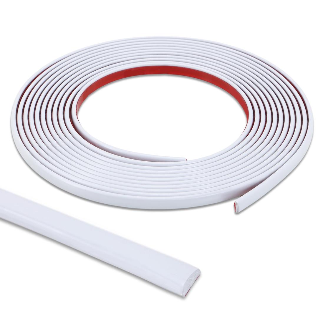 2 x Lunghaa Peel and Stick Matte White Finish Molding Trim, 393.7" x 0.31" Flexible Decoration Strip for Wall, Tile Edge, Mirror, Cabinet, Furniture and DIY Home Decor