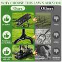 Lawn Aerator, 21 Pre-Assembled Metal Spikes, Automatic Dirt & Leaves Clean, Ergonomic Design, Soil Lawn Aerating Tools for Yard Lawn and Garden, Lawn Aerator Spikes aerating Tool