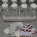 8 Pack 16 Oz Reusable Glass Milk Bottles w 100% Airtight Heavy Duty SCREW Lid & 2 Pour Spouts - Glass Juice Bottles w Capacity Mark - Beverage Drinking Jar Juice Container Breast Milk(Extra 2 Lids)