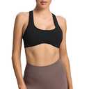 Aoxjox Women's Workout Sports Bras Fitness Backless Padded Define Sculpt Racerback Bra Yoga Crop Tank Top (Black, Small)