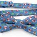 OCIA Holiday Pre-Tied Bowtie Christmas Halloween Festival Pattern Bow Tie for Men Boys (A Blue Green Red White)