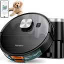 MAMNV Robot Vacuum and Mop, 11500 Pa Suction, 3-in-1 Robotic Vacuum with Smart LiDAR Navigation, 90 Day Self-Emptying,160 Min Runtime,App/Alexa/Voice Control, Ideal for Pet Hair, Carpet & Hard Floor (Black)