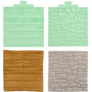 KALAIEN Wood Fondant Mold,Tree Bark Silicone Texture Mat for Clay,Fondant Impression Mat For Cake Decoration,Cupcake Topper,Candy,Chocolate,Polymer Clay Set of 2