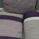 Chezmoi Collection Upland 7-Piece Quilted Patchwork Comforter Set, Lavender/Gray/Purple, Queen