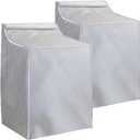 2 Pack Outside Washer and Dryer Covers, Heavy-Duty Waterproof Dustproof & Sun-Proof Washing Machine Cover with Easy Zipper Design, Universal Fit for Most Front-Load Machines W29D28H43Silver