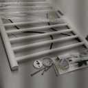 Poloma Wall Mounted Towel Warmer Rack for Bathrooms, Electric Heated Towel Rack Heater, Stainless Steel 12Bars White.