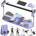 Foldable Pilates Board for Home Workout - Portable Pilates Reformer Machine for Women - 7 in 1 Multifunctional Pilates Reformer Set with Timer for Core Trainer Equipment