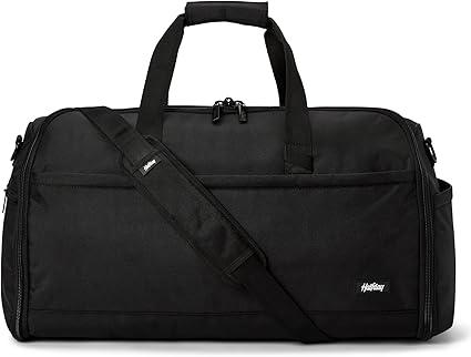 Halfday Convertible 2-in-1 Premium Garment Duffel Weekender Bag 45L: Wrinkle-Free Travel (Hanging Suit Compartment, Shoe Pockets, Trolley Sleeve), Balistic Nylon Carry-on, Jet