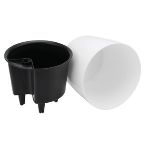 7 Inch Self Watering Planter for Indoor Plants, White Decorative Round Plastic Self Watering Pots
