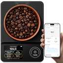 INSMART Coffee Scale with Timer, Bluetooth Espresso Scale with App Sync 5kg/0.1g High Precision, Large Color Display Digital Kitchen Scale, 5 Units & 3 Brew Modes for Pour-Ove, Espresso, Kitchen (Black)
