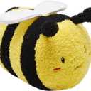 Fuzzy Bumblebee Stuffed Animal with Smile Face and White Wings Super Cute Plush Bee Toy Excellent Gifts for Kids or Honey 12 Inch