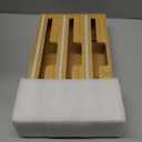 SpaceAid WrapNeat 3 in 1 Wrap Organizer with Cutter and Labels, Plastic Wrap, Aluminum Foil and Wax Bamboo Dispenser for Kitchen Storage Organization Holder for 12" Roll (Natural) (3-Slot, 3"Tall)