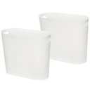 ROYFACC Small Trash Can Plastic Bathroom Wastebasket 3.2 Gallon Slim Garbage Container Bin with Handle for Home Kitchen Bathroom Bedroom Office, 2 Pack (White)