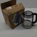 Amazon Basics Electric Kettle with Glass Carafe for Tea and Coffee, BPA-Free, Fast Boiling, Auto Shut-Off, 1.8 Quarts, 1500W, Black and Silver