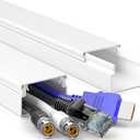 Delamu Cord Hider | 28.4In Cord Covers for Wires on Wall | Large Cable Hider | Wire Covers for Cords | Wire Hiders for TV on Wall | Paintable Cable Cover Cable Management | W1.18 H0.6in, White