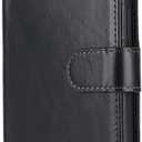 Zouzt for iPhone 15 Plus 6.7 Inch Genuine Leather Wallet Case with Card Holder, Compatible with MagSafe Magnetic Wireless Charging Flip Folio Book Cover Women Men for iPhone 15 Plus - Black