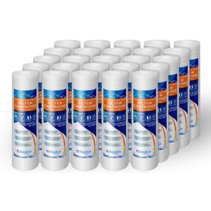 Grooved Sediment Water Filter Cartridge by Ronaqua 10"x 2.5", Four Layers of Filtration, Removes Sand, Dirt, Silt, Rust, made from Polypropylene (25 Pack, 5 Micron)
