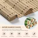HIDODO Cordless Bamboo Roman Shades Semi-Privacy, Natural, 31" W x 64" H