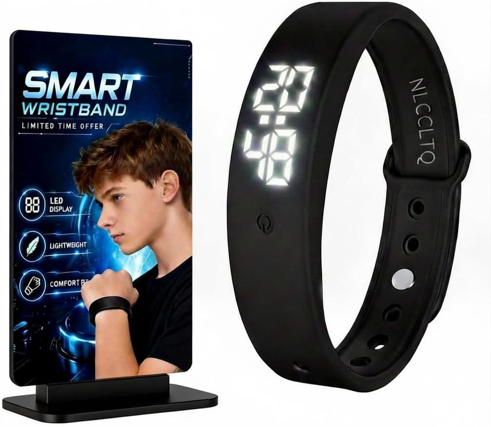 Vibrating Alarm Wristband Effective Alarm Clocks for Deep Sleepers Heavy Sleeps Wrist Silent Vibration Watch Extremely Wake up Clock Wearable Band that Won't Wake Partner for Deaf Sleeper