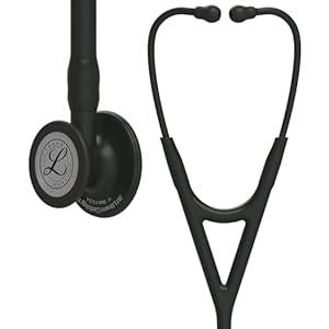 3M Littmann Cardiology IV Diagnostic Stethoscope, 6168, More Than 2X as Loud, Weighs Less, Stainless Steel Black-Finish Chestpiece, 27" Black Tube, Black Stem, and Headset