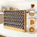 Bamboo Tiered Spice Rack Organizer for Cabinet,Wooden Seasoning Rack for Countertop, Cupboard, Pantry, Kitchen (Spice Jars Not Included), Holds 50 Jars，Bamboo