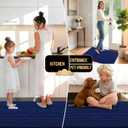 OLANLY Thick Toilet Rugs U-Shaped 24x20, Extra Soft Absorbent Shaggy Chenille Contour Bathroom Rugs for Toilet, Dry Quickly, Machine Washable, Non-Slip Bath Mat, Navy