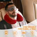 Travel Pillow,100% Pure Memory Foam U Shaped Neck Pillow,Super Lightweight Portable Headrest Great for Airplane, Car,Home,Office,Sleeping Rest (Wine red)