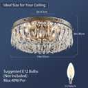 Bestier Antique Silver French Empire Crystal Semi Flush Mount Chandelier Lighting LED Ceiling Light Fixture Lamp for Dining Room Bathroom Bedroom Livingroom 4 E12 Bulbs Required D14 in X H8 in