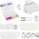 MULTIM Magic Foam Texture Painting Kit for Kids - 56 Pcs DIY 3D Art Set with 30 Foam Sheets, 24 Acrylic Paint Markers, 2 Soft-Bristled Watercolor Pens, Create Magical Puffy Designs, Magic Puffy Paint