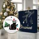 3 x Funny Black Cat Ornament 2025  White Elephant Gift, Oh Christmas Tree, Your Ornaments are History  Ceramic Holiday Decoration with Black Cat in Lights  Pet Lover Gift and Funny Xmas Tree Dcor