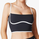 Move With You Sleeveless Spaghetti Strap Padded Sports Bra Tank Tops Square Neck Double Layer Workout Fitness Basic Crop Tops
Size M
