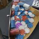 Poker Table Topper - Foldable Texas Hold 'Em Set with Carry Case, 300 Poker Chips, 2 Decks of Cards, and Dealer and Blind Buttons by Trademark Poker