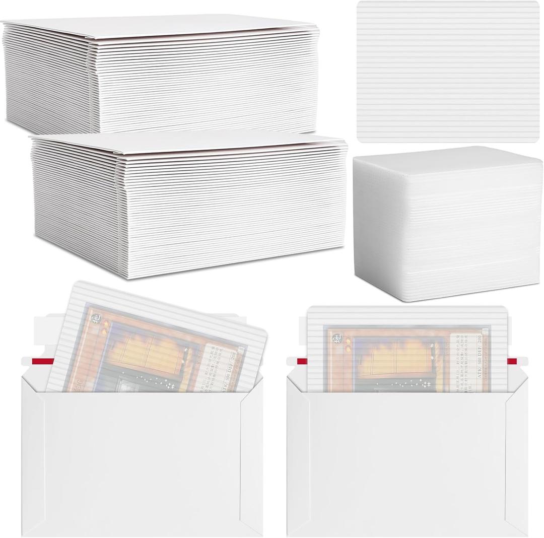 Faccito 200 Pcs Trading Card Shipping Set 4 x 6'' Trading Card Protector and Envelopes Bulk for Mailing, Additional Defend Supplies (Original)