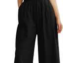 CHERFLY Jumpsuits for Women Dressy Casual Back Tied Overalls Summer Outfits 2025(Onyx Black,S)
