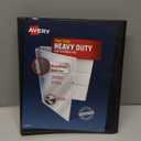 Avery Heavy-Duty View 3 Ring Binder, 0.5 Inch One Touch Slant Rings, 135-Sheet Capacity, DuraHinge, 0.7 Inch Wide Spine, Customizable Clear Cover and Spine, 1 Black Binder (79381)