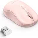 TECKNET Wireless Mouse for Laptop, 2.4G Silent Computer Mouse Quiet Click with 5 DPI Levels,Contoured Grip,Small Portable 30 Months Battery Cordless Mice for PC, Chromebook, Mac - Pink