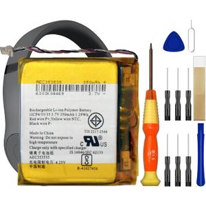 Battery Replacement Headphones Free Adhesive Tool, Rechargable Li-ion Polymer Battery 350mAh 1.29wh